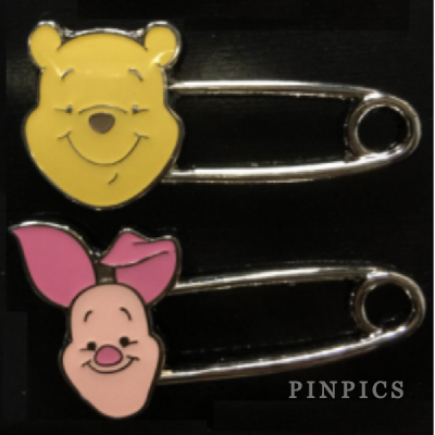 HKDL - Pooh & Piglet Safety Pin set - 2 pin set