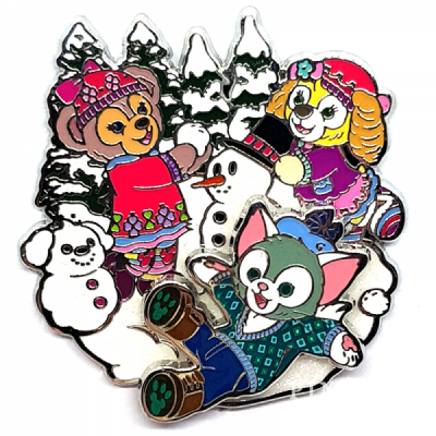 HKDL - Gelatoni, CookieAnn and ShellieMay - Slider - Duffy and Friends -  Playing in the Snow - Making Snowmen