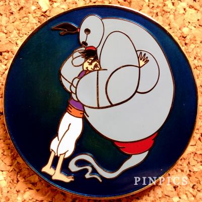 Unauthorized - Baymax as Genie hugging Hiro as Aladdin