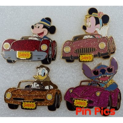 WDW - Donald, Mickey, Minnie & Stitch - Glitter Cars 2006 - Surprise Set