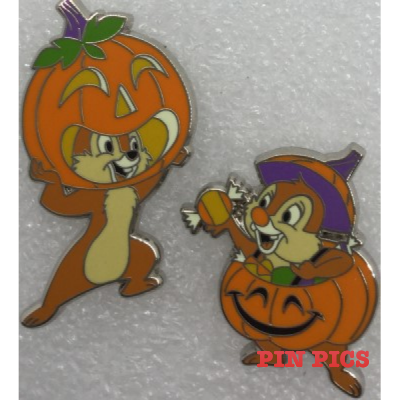 Chip And Dale With Pumpkins - Halloween Set