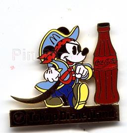 Boot Leg Pin ~ Tokyo Disneyland Pirate Mickey Coca Cola/Coke
