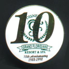 Grand Floridian 10th Anniversary Pin