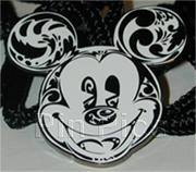 Lanyard - Mickey Head (Black & White Swirls)
