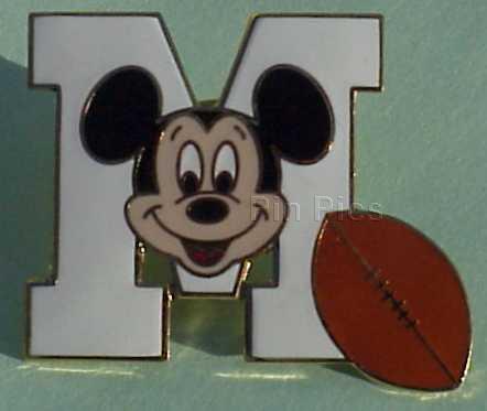 Mickey Mouse Letterman 'M' Football