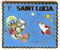 Saint Lucia Donald The Astronaut Stamp Pin