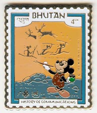 Bhutan Mickey Mouse The Great Artist Stamp Pin