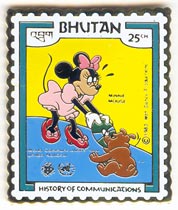 Postal Service Stamp Reproduction Series - Bhutan Minnie Mouse & Dog