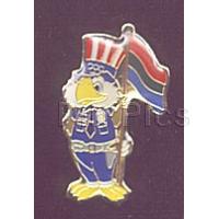 Los Angeles 1984 Sam The Eagle Police / Security with red/green/blue Flag
