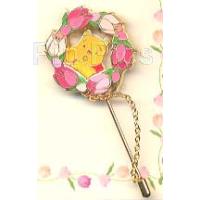 JDS - Pooh & Piglet - Flower Wreath - Stick Pin - Tulip Pooh - Dangle