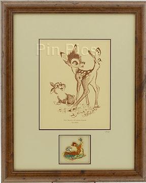 Disney Auctions - Bambi 60th Anniversary Framed Fan Card & Pin Set