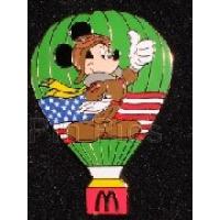 Boot Leg Pin ~ Patriotic Mickey Thumbs up Balloon (Green)