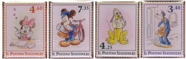 TDR - Mickey, Minnie, Donald & Pluto - Stamp - 4 Pin Box Set - TDS