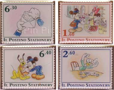 TDR - Mickey, Minnie, Donald & Pluto - Stamp 2 - 4 Pin Box Set - TDS