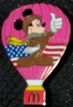 Boot Leg Pin ~ Patriotic Mickey Hot Air Balloon (Dark Pink)