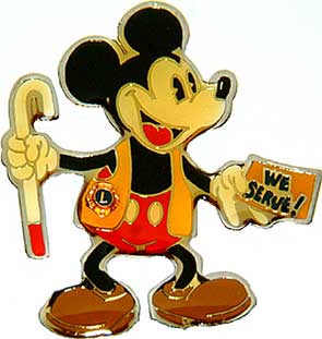 Mickey Mouse - Lion's Club - Mickey Holding Blindman's Cane