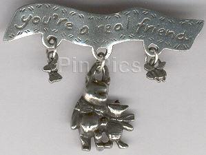 Pewter Classic Pooh with Piglet dangle banner