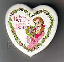 Button - Belle in Flower Heart