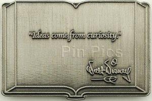 Disney Auctions - Walt Disney Book Quotation Pin #7 of 10 (Ideas Come From Curiosity) (Pewter Prototype)