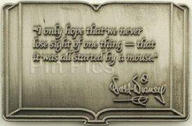 Disney Auctions - Walt Disney Book Quotation Pin #5 of 10 (...It Was All Started by a Mouse) (Pewter Prototype)