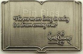 Disney Auctions - Walt Disney Book Quotation Pin #4 of 10 (The Era We Are Living In...) (Pewter Prototype)