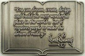 Disney Auctions - Walt Disney Book Quotation Pin #2 of 10 (You Can Dream...) (Pewter Prototype)