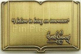 Disney Auctions - Walt Disney Book Quotation Pin #6 of 10 (I Believe In Being An Innovator) (Bronze Prototype)
