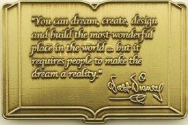 Disney Auctions - Walt Disney Book Quotation Pin #2 of 10 (You Can Dream...) (Bronze Prototype)