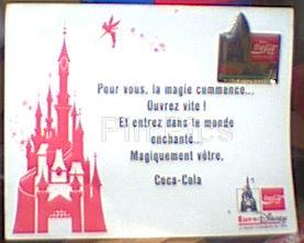 EuroDisney - Opening - Castle and Tink - Coca-Cola sponsor pin (3755) + mini map