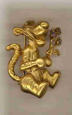 Goldtone Tigger With Bouquet
