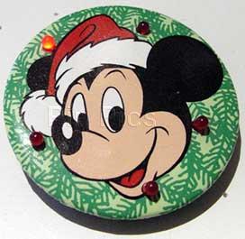 Musical Light Up Mickey Christmas Button