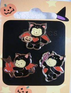 JDS - Pooh - Halloween Black Cat - 3 Pin Card Set