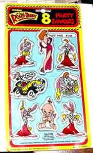 Set of 8 Roger Rabbit Puffy Pins 1987