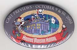 Haunted Mansion Holiday HMH Cast Preview Button 2002