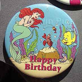 Little Mermaid (Ariel) Happy Birthday Button