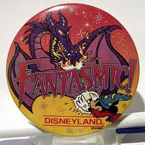 Sorcerer Mickey & Dragon Maleficent Fantasmic Button From Disneyland