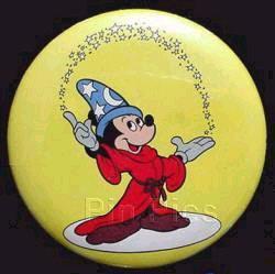 Sorcerer Mickey on Yellow Background (Fantasia Pose)