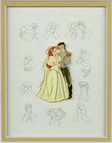 WDW - Ariel & Prince Eric - Dancing - Framed Pin and Sketch