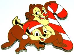 Bootleg Pin - Chip 'n' Dale Christmas Candy Cane