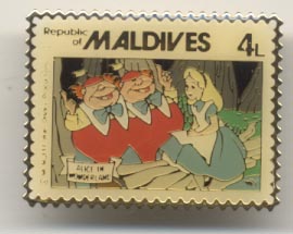 Maldives Alice in Wonderland Stamp Pin