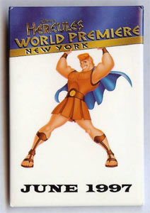 Disney's Hercules World Premiere New York 1997 (Button)