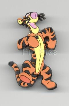 Rubber tigger dancing and smiling