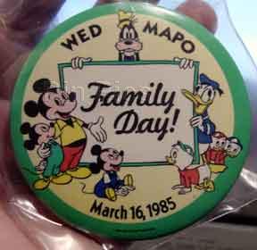 1985 WED-MAPO Family Day Button