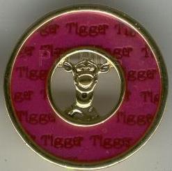 Tigger head circle brooch