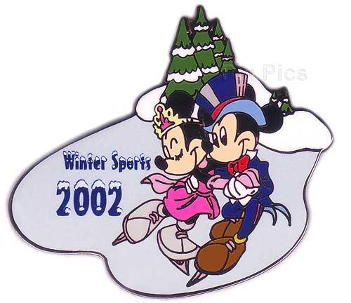 Disney Auctions - Mickey and Minnie Winter Sports 2002 Pin - Figure Skating (Silver Prototype)