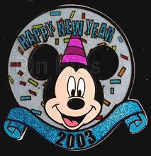 Disney Auctions - Mickey Mouse New Year 2003 Pin (Black Prototype)