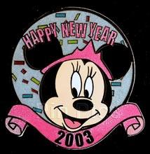 Disney Auction - Minnie Mouse New Year 2003 Pin (Black Prototype)