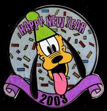 Disney Auctions - Pluto New Year 2003 Pin (Silver Prototype)