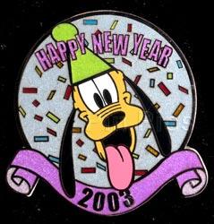 Disney Auctions - Pluto New Year 2003 Pin (Black Prototype)