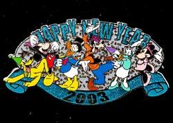Disney Auctions - Mickey and Pals Happy New Year 2003 Pin (Silver Prototype)